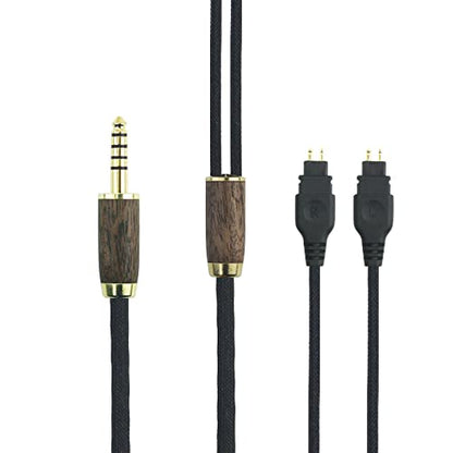 NewFantasia 4.4mm Balanced Cable Replacement Cable Compatible with Sennheiser HD600 HD650 HD580 HD660S HD58X HD660S2 HD6XX Headphone 7N OCC Copper Silver Plated Cord Walnut Wood Shell