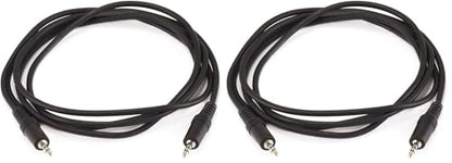 Monoprice 3.5mm Stereo Audio Cable, Male to Male, 6 Feet, Black (Pack of 2) - size: 1 Count (Pack of 2)