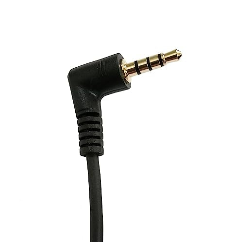 Coiled Stereo Audio Cable, 90 Degree 3.5mm 4 Pole TRRS Male to Female Spring Aux Adapter Translator Cable for Home/Car Stereo,Phone,Headset and More(M/F TRRS)