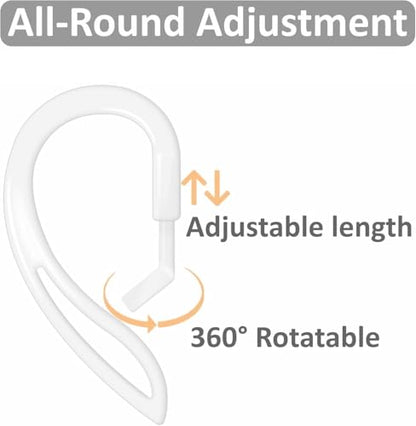 ALXCD Ear Hooks Compatible with AirPods 4 4th Gen, 2 Pair Anti-Slip Adjustable Soft Rubber Earhook, 2 Pairs Silicon Ear Tips Hook, Compatible with AirPods 4 2+2 Pairs 615 White - color: White