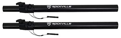 Rockville RVSM1 Black Pair Adjustable Height Studio Monitor Speaker Stands | 33"-45" Height Range, 80 lb Capacity, EVA Isolation Pads, Steel Construction, Security Pin Lock