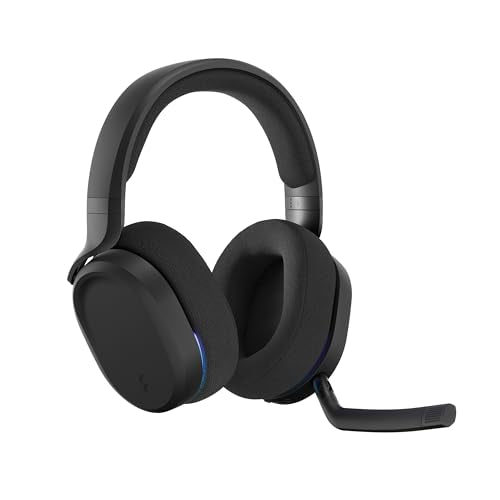 Fractal Design Scape Dark - Wireless PC Gaming Headset - Detachable Flip-to-Mute Microphone with Noise Cancellation - Battery Life Up to 40 Hours - Configurable Ambient Lighting - Black - color: Dark