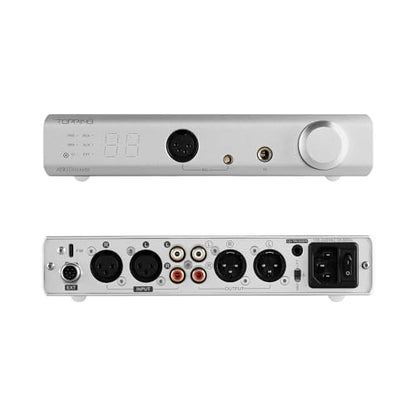 Topping A90 Discrete Fully Discrete Balanced Headphone Amplifier, HiFi NFCA 4Pin XLR/4.4mm Balanced/6.35mm SE Out 9800mWx2 Desktop Headphone Amp Preamplifier (Silver)