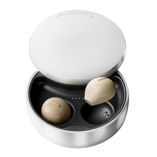 Smallest Invisible Earbuds Wireless Ear Buds Bluetooth in Ear Mini Discreet Small Tiny Earpiece Sleep Earbuds Hidden with Charging Case Headphones for Small Ears Work Sleeping Android iOS Yellow - color: Yellow