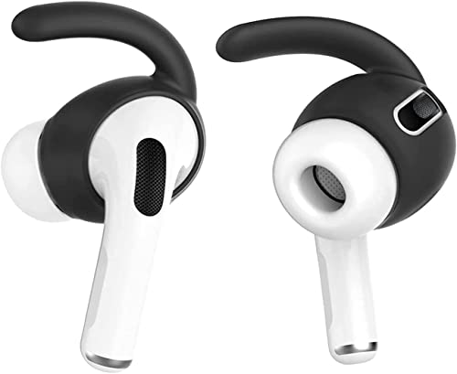 Eartips & Earhooks Compatible with AirPods Pro, Over-Ear 2 Pairs TPU Ear Hook & 2 Pairs Anti Slip Silicone Ear Hooks & 3 Pairs S/M/L in-Ear Tips, Compatible with AirPods Pro 1+1+2S+3 Black - color: Black