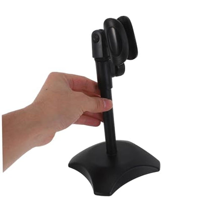 Toyvian Adjustable Desktop Mic Stand for Heavyweight Microphones with Height Adjustable Function and Stable round Base Design, for Desk Setups and Desktop Live Singing