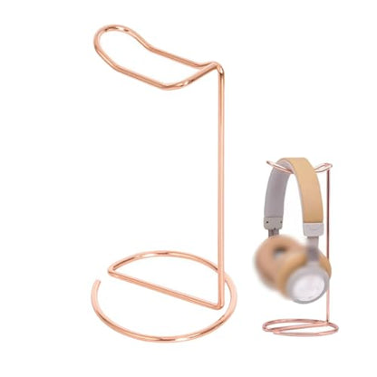 Metal Headphone Stand Headset Bracket Holder,Iron Earphone Display Rack Hanger for Gaming Room Working Table (Rose Gold) - color: Rose Gold