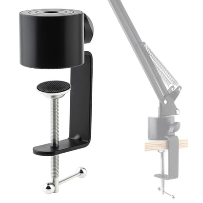 Microphone Stand Table Clamp for Microphone Suspension Boom Scissor Arm Stand Holer, 1/2" Thread Hole Cantilever Bracket Clamp Desk Lamp Clip Fittings Base DIY for Radio Studio Podcast (1)