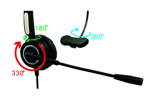 TriPro 4 Pin RJ9 Telephone Headset for Landline Desk Phones (H510-RJ)