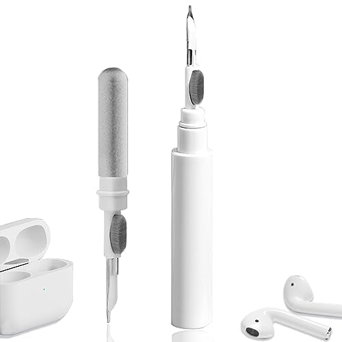 Cleaner Kit for Airpods,Earbuds Cleaning kit for Airpods Pro 1 2 3, Multi-Function Cleaning Tool with Brush for Wireless Earphones Bluetooth Headphones Camera and iPhone(White) - color: White