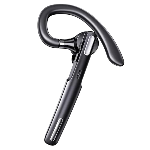 Bluetooth Headset, Wireless Bluetooth Earpiece V5.3 Hands-Free Earphones with Built-in Mic for Cell Phone/PC Tablet/Laptop Computer, Headphones for Trucker/Driver/Business