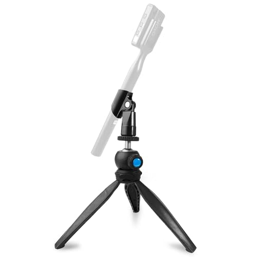 Movo HMT-2 Tabletop Tripod Microphone Stand for Movo WMX-HM and Rode Interview Go Handheld Wireless Mic Adapters. Perfect for Podcasting, Vlogging, Content Creators, and More