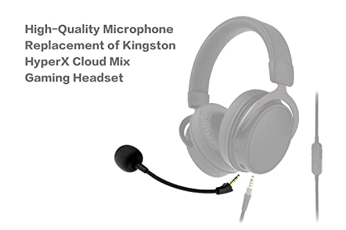 Replacement Game Mic for Kingston HyperX Cloud Mix Gaming Headset on PS4 PS5 Xbox One PC, 3.5mm Detachable Boom Microphone
