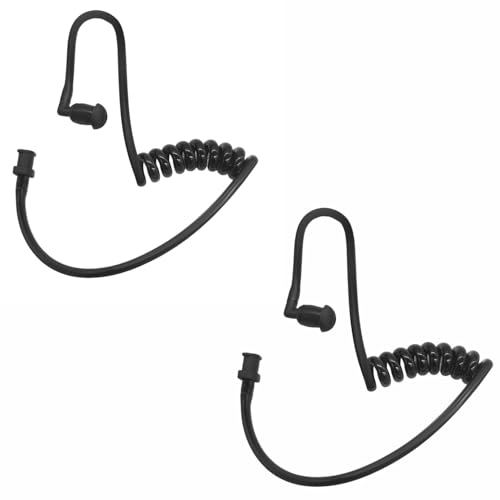 Acoustic Tube Replacement Ear Piece Coil Tubes for Two Way Radio Earpiece Walkie Talkie Headset(2Pack,Color) (Black)