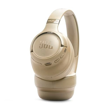 JBL Tune 780NC - Wireless Over-Ear Adaptive Noise Cancelling Headphones with Powerful Hi-Res JBL Pure Bass Sound and Spatial Sound, with Up to 76 Hours of Battery Life, Plus Speed Charge (Beige) - color: Beige