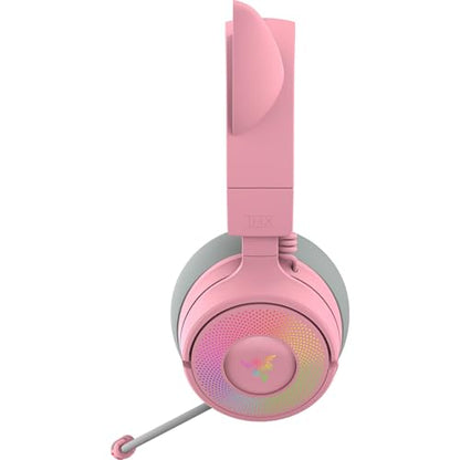 Razer Kraken Kitty V3 Pro Wireless RGB Gaming Headset, Pink - color: Quartz Pink