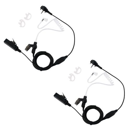 2-Pack 2-Wire Earpiece Compatible with Vertex VX-261 EVX-531 | 2-Pack, 2-wire, quick-disconnect tube, Left/Right buds; Compatible with Vertex VX-351 EVX-534 VX-180 3.5mm 4-Pole