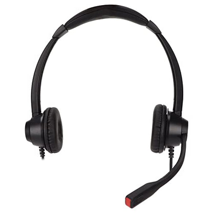 2.5mm Office Headset, Dual Ear Telephone Headphone with Noise Cancelling Microphone, Binaural Customer Service Headphones for Phone Sales Hospitals Banks, Comfortable ABS Material