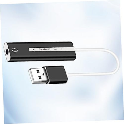 OSALADI 2pcs USB Sound Card Track for Computer Mic Earphone Support Play Volume Long-