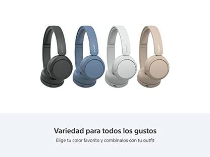 Sony WH-CH520 Wireless Bluetooth On-Ear Headphones with Microphone, Up to 50 Hours Battery Life with Quick Charge Function, Includes USB-C Charging Cable - Black - International Version (No Warranty) - color: Black