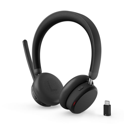 Lenovo Dual Mode Wireless ANC Headset 6550 with USB-C Receiver Microsoft Teams Certified, Hybrid Active Noise Cancellation, Bluetooth Dual Connectivity, Long Battery Life, Black - color: Black, size: Headset 6550 w/USB-C Receiver