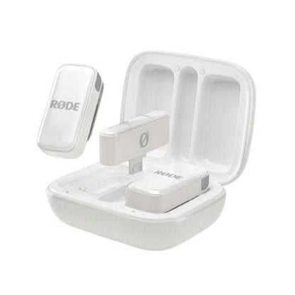 RØDE Wireless Micro - Wireless Microphone for Lightning iPhone (X Through 14) - Two Mics with Charge Case for Smartphone Content Creation, White - NOT for iPhone 15/16 or USB-C | Wireless Microphone for Lightning iPhone (X Through 14), Two Mics with Charg