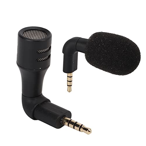 Tbest Mini Directional 3.5mm Jack Microphone High Sensitivity Portable Audio Mic with 360 Surround Sound for Smartphones Video Recording Voice Chat