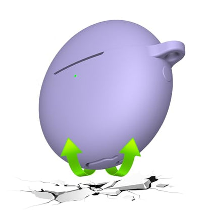 Durability Silicone Protective Cover for Wireless Earbuds with AntiScratch Design with Carrying Hook - color: Purple