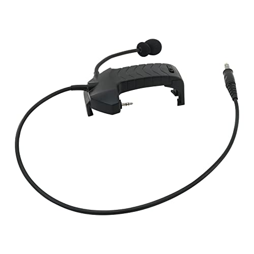 Microphone & PTT for Walker's Razor Noise Cancelling Headphones Airsoft（Black） - color: Black