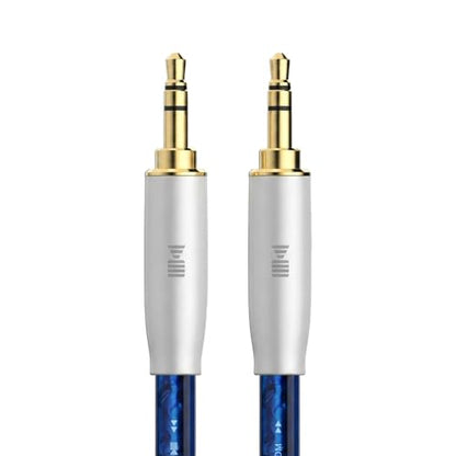 3.5mm Male to Male Audio Cable, Hi-Res Lossless Sound Aux Cord with Silver-Plated OCC Process Single Crystal Copper, Compatible with Car Stereo, Headphones, Amplifier, Home Theater, DAC, Blue - size: 1.6FT/0.5M