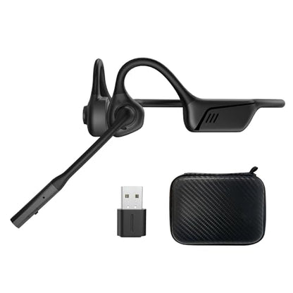 ZIOCOM Open Ear Headphone with Mic, AptX-LL, Compatible with Call, Meeting | BT5.1, Air Conduction Headphone with Mute Button&Noise Canceling, USB-A&C Dongle, Lightweight