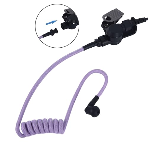 Replacement Braided Nylon Surveillance Acoustic Coil Tube for Radio Earpiece Moisture Resistant Fiber Mesh Colorful Accessories (Purple-1) - color: Purple-1