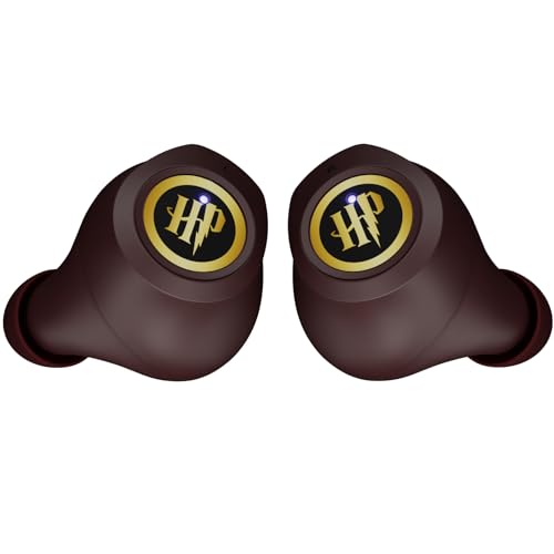 iJoy Harry Potter Hogwarts Crest Wireless Bluetooth Earbuds with Charging Case, Built-in Mic, 30 Hr Playtime, Officially Licensed | Harry Potter Gifts for Women, Men, Teens, Kids and All Fans - color: Hogwarts Crest