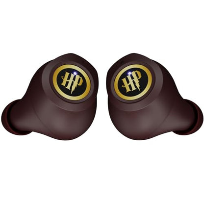 iJoy Harry Potter Hogwarts Crest Wireless Bluetooth Earbuds with Charging Case, Built-in Mic, 30 Hr Playtime, Officially Licensed | Harry Potter Gifts for Women, Men, Teens, Kids and All Fans - color: Hogwarts Crest