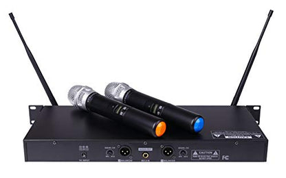 GTDaudio 2x100 Channels UHF Wireless Handheld Microphone