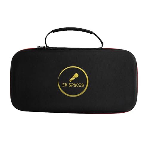 Wireless Microphone Case - Portable Hard Shell Storage Bag for Dual Handheld 2 Mic System, Receivers, Adapters - Black (Box Only) (Black(Box Only))
