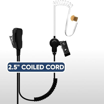 SHEEPDOG MICROPHONES Acoustic Tube Earpiece with Microphone, Compatible with Motorola R7, ION and MXP600, Black Cable (LMC-1AT-M20), Premium Headset