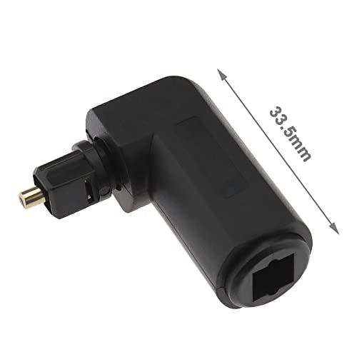 ECSiNG 2Pcs Optical 90° Right Angle Adapter Optical Audio Connector Adapter Electrical Accessories for HDTV Home Theater System Sound Bar 33.5mm