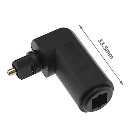 ECSiNG 2Pcs Optical 90° Right Angle Adapter Optical Audio Connector Adapter Electrical Accessories for HDTV Home Theater System Sound Bar 33.5mm
