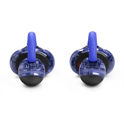 JBL Soundgear Clips Open Ear Headphones for Situational Awareness - Blue | Up to 32 Hours Total Playtime With Speed Charge, Sweat Resistant, Noise-Reducing Mics, App Control For Custom Audio - color: Blue