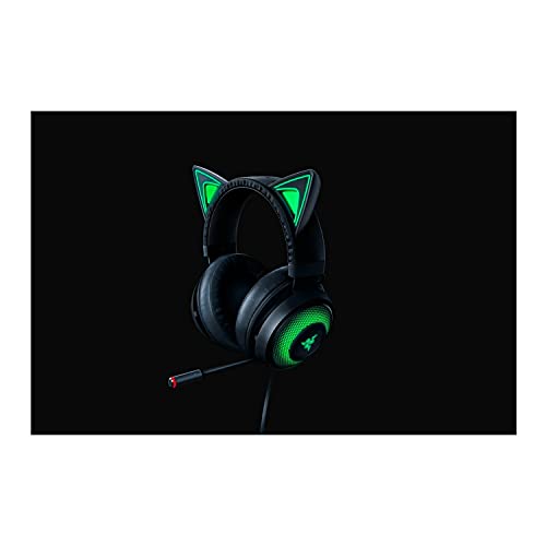 Razer Kraken Kitty RGB USB Gaming Headset: THX 7.1 Spatial Surround Sound - Chroma RGB Lighting - Retractable Active Noise Cancelling Mic - Lightweight Aluminum Frame - for PC - Classic Black