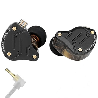 KZ ZS10 PRO in Ear Monitor Headphones, 4BA+1DD 5 Hybrid Driver Gaming Earbuds Wired Earphones, HiFi Clarity Sound Immersive Bass IEMs for Gaming Musician Audiophile (Matte Black Without Microphone) - color: Matte Black, style: without mic