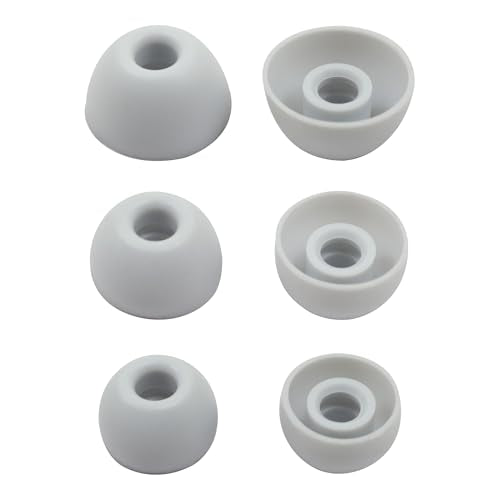 6 Pairs Replacement Silicone Ear Tips Compatible with Beats Studio Buds/Fit Pro/Studio Buds +, Silicone Earbuds Eartips Buds Cover Set for Beat Studio Buds (Grey) - color: Grey with Pen