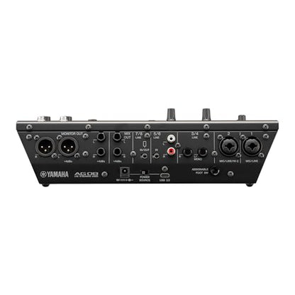 Yamaha AG08 Black 8-Channel USB-C Audio Interface and Live Streaming Mixer | with DSP Effects, Cubase AI & WaveLab Cast - color: Black, style: AG08