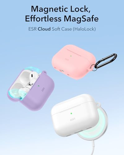 ESR for Airpods Pro 2 Case (HaloLock), Compatible with MagSafe, Purple - color: Purple