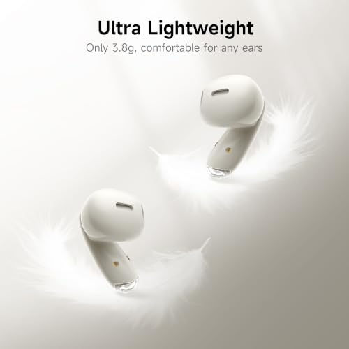 MINISO True Wireless Earbuds with Charging Case, Bluetooth 6.0 Ear Buds | In Ear Headset, HiFi Stereo, 50 H Playback Earphones with ENC Mic, Hands-Free Clear Calls for TV Smart Phone Laptop Sports - color: Beige