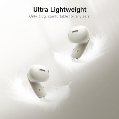 MINISO True Wireless Earbuds with Charging Case, Bluetooth 6.0 Ear Buds | In Ear Headset, HiFi Stereo, 50 H Playback Earphones with ENC Mic, Hands-Free Clear Calls for TV Smart Phone Laptop Sports - color: Beige