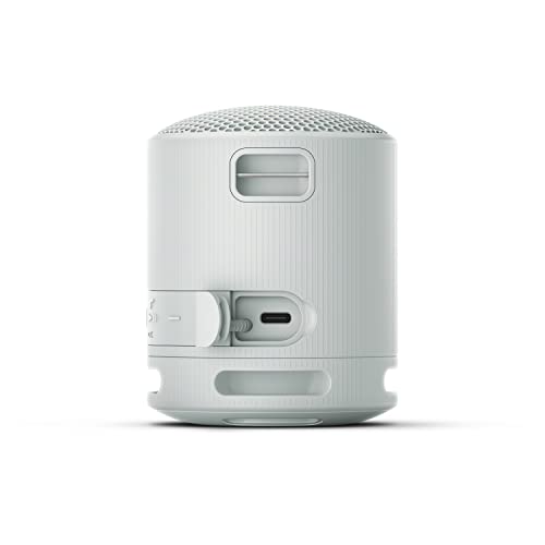 Sony SRS-XB100 Wireless Bluetooth Portable Lightweight Speaker, Light Gray | 16 Hr Battery, Super-Compact Travel Speaker, IP67 Waterproof & Dustproof Shower Speaker, Versatile Strap, Hands-free Calling - color: Light Gray