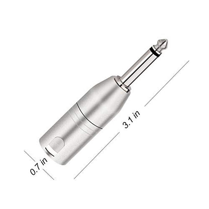 Tisino 1/4" TS Mono to XLR Adapter, Unbalanced Quarter Inch 6.35mm Male to XLR Male Adapters - 2 Pack - color: 1/4" TS to XLRM