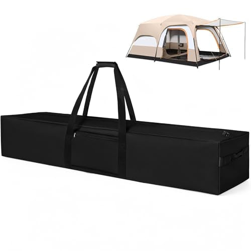 COOLBEBE 83" x 16" x 12" Extra Large Tent Storage Bag - 260L, Black | Heavy Duty Waterproof Duffle Bag for Tent Poles, Canopy, Hammock, Tripod, Fishing Gear, Sports Equipment & Outdoor Moving - size: 83"x 16"x 12"